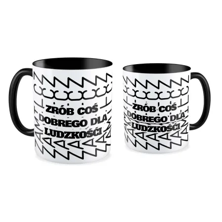 Kubek czarny UKRYTY PRZEKAZ Zrób coś dobrego dla ludzkości